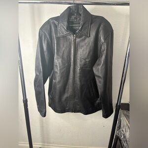 Vintage American Base New York Genuine Black Leather Jacket – Size large